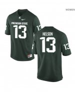 Women's Laress Nelson Michigan State Spartans #13 Nike NCAA Green Authentic College Stitched Football Jersey PH50D68OE